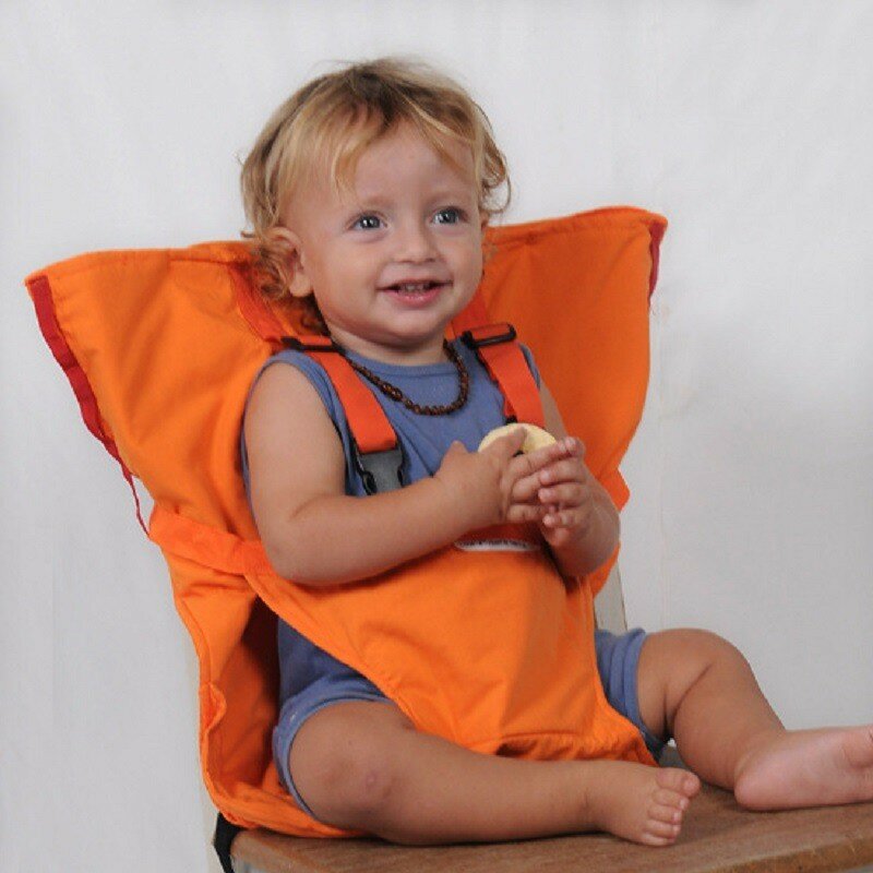 Bolsa plegable portátil para silla de cena de bebé, cinturón de seguridad para niños, cinturón de inmovilización de comedor de color puro, productos para madres, nuevo