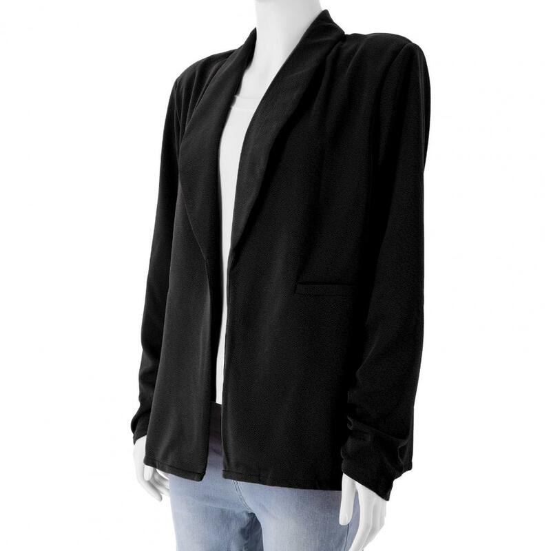여성용 단색 재킷, 우아함과 스타일 반영한 심플한 외관.