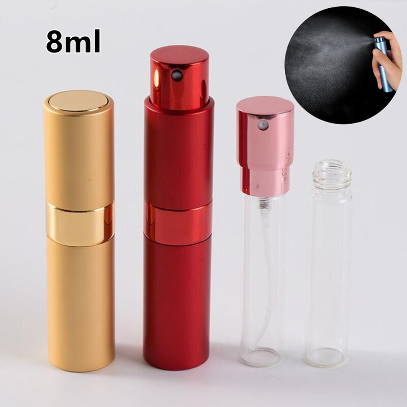 8ml Perfume Spray Bottle Mini Portable Refillable Aluminum Atomizer Bottle Container Perfume Refill Travel Cosmetic Tool