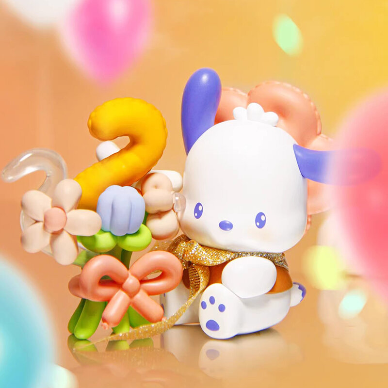 Sanrio Anime Pacha Dog Blind Box Balloon, Serie de fiesta de carnaval, juguetes de moda, adornos de mesa, juguete para niños, regalo de cumpleaños, nuevo, 2024