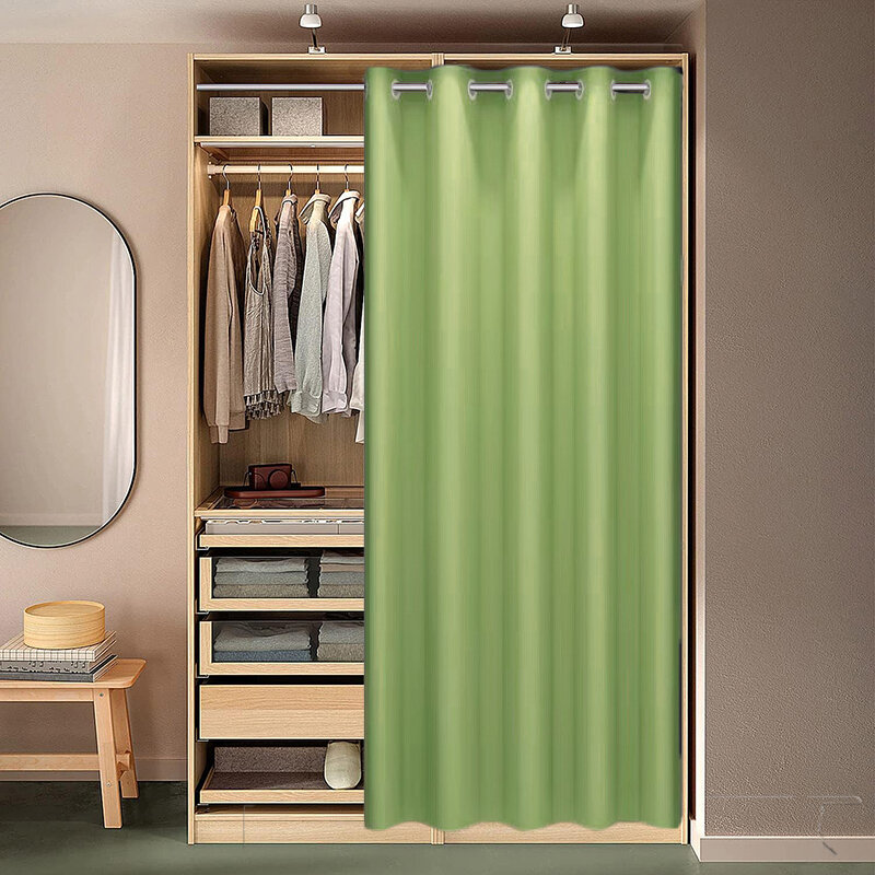 Cortina opaca moderna para puerta de dormitorio, cortina resistente para puerta corredera de vidrio, sin perforaciones, 132x203cm