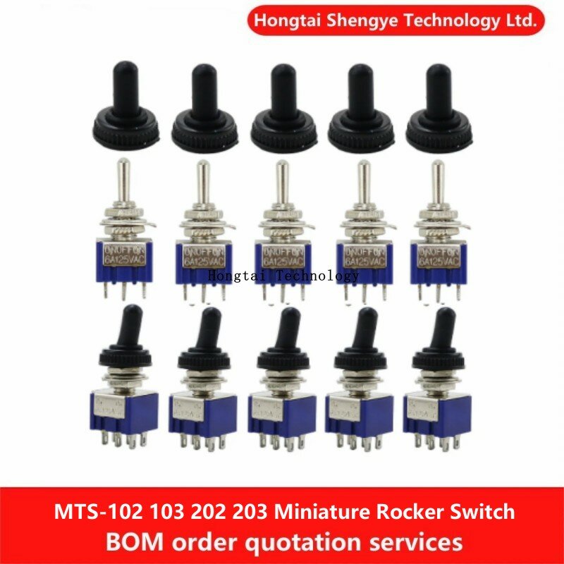 MTS-102 103 202 203 Miniatur-Wipp schalter einpolig, zweipolig, 6-polig, 2-polig, 3-polig ein-aus-auf 120vac 6a