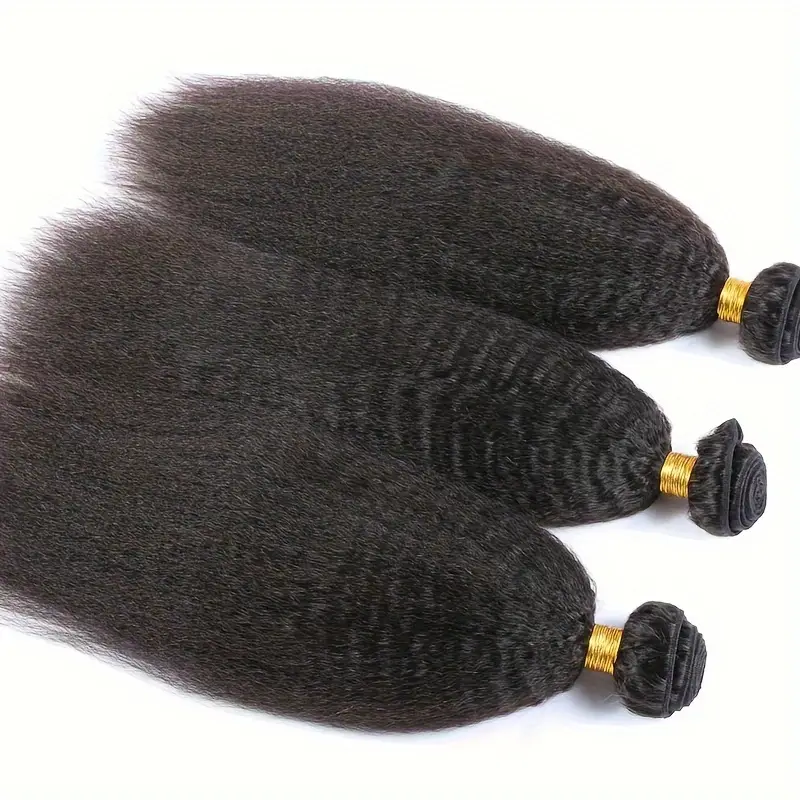 Extensiones de cabello humano rizado mongol, mechones de tejido de cabello virgen crudo, liquidación a la venta, Yaki