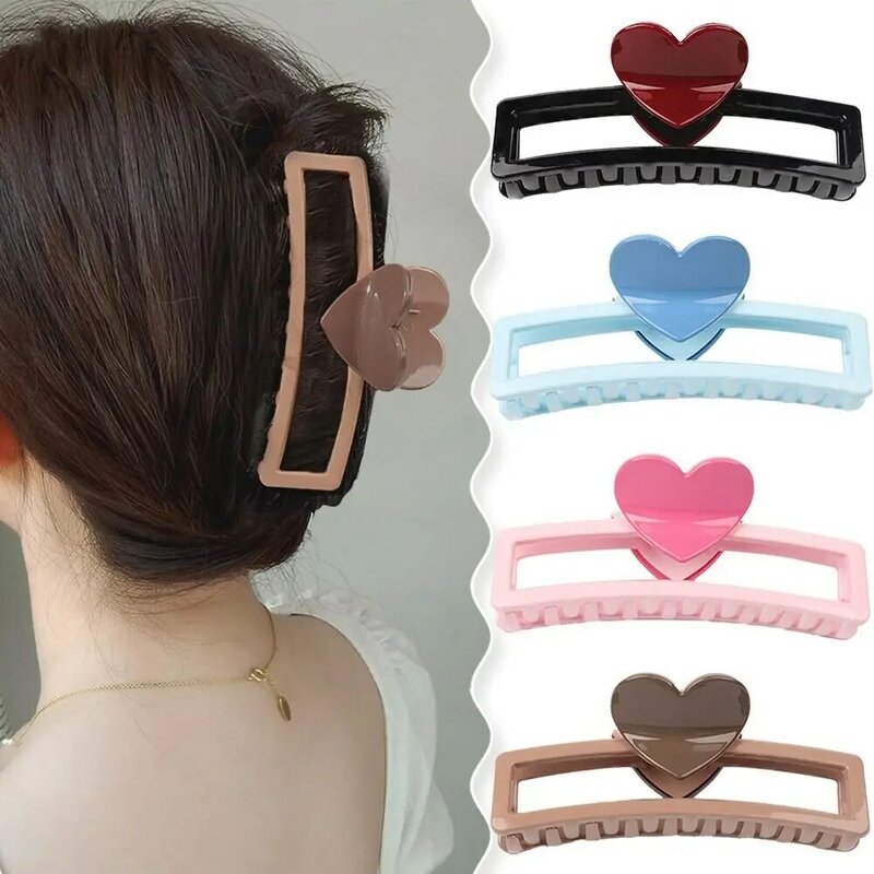 Candy Color Heart Hair Claw Sweet Half Moon Plastic Korean Style Ponytail Holder Ladies/Girls