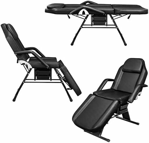 Massage Salon Tattoo Chair Esthetician Bed with Beauty Basket, Professional Tattoo Table Salon Spa Equipment for Facial Spa