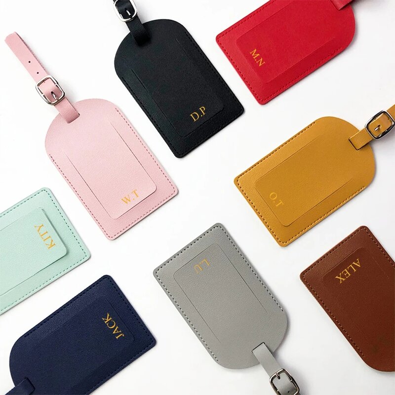 Free Custom Name Passport Cover Luggage Tag Set Fashion Soomth PU Leather Ticket Passport Holder Personalize Travel Purse