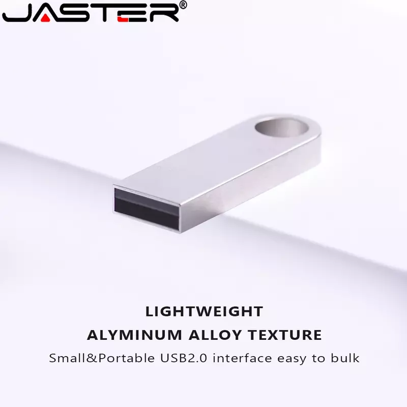 JASTER-Waterproof Mini USB Flash Drive, Business Memory Stick, Pen Drive de Metal, Chaveiro Livre, Presente, 64GB, 128GB, 32GB