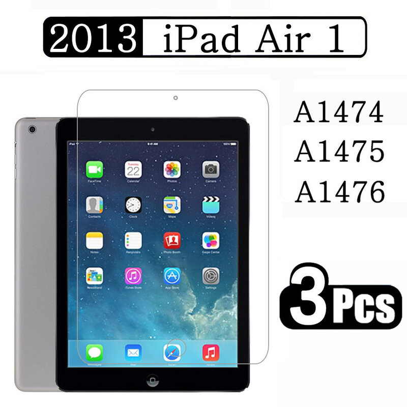 (3 упаковки) Закаленное стекло для Apple iPad Air 1 2013 Air1 A1474 A1475 A1476 Защитная пленка для экрана планшета против царапин