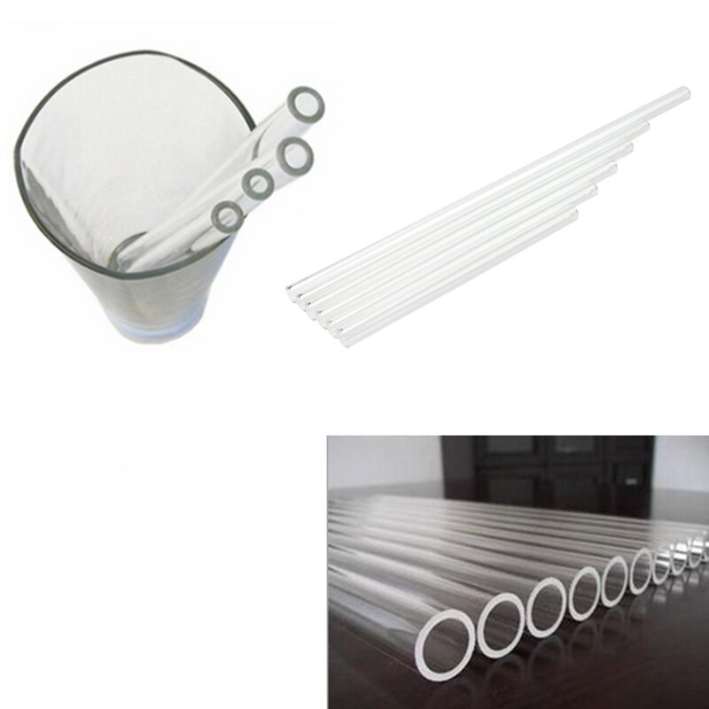 2024 New Reusable Thick Straws Wedding Birthday Party Clear Glass Drinking Straws