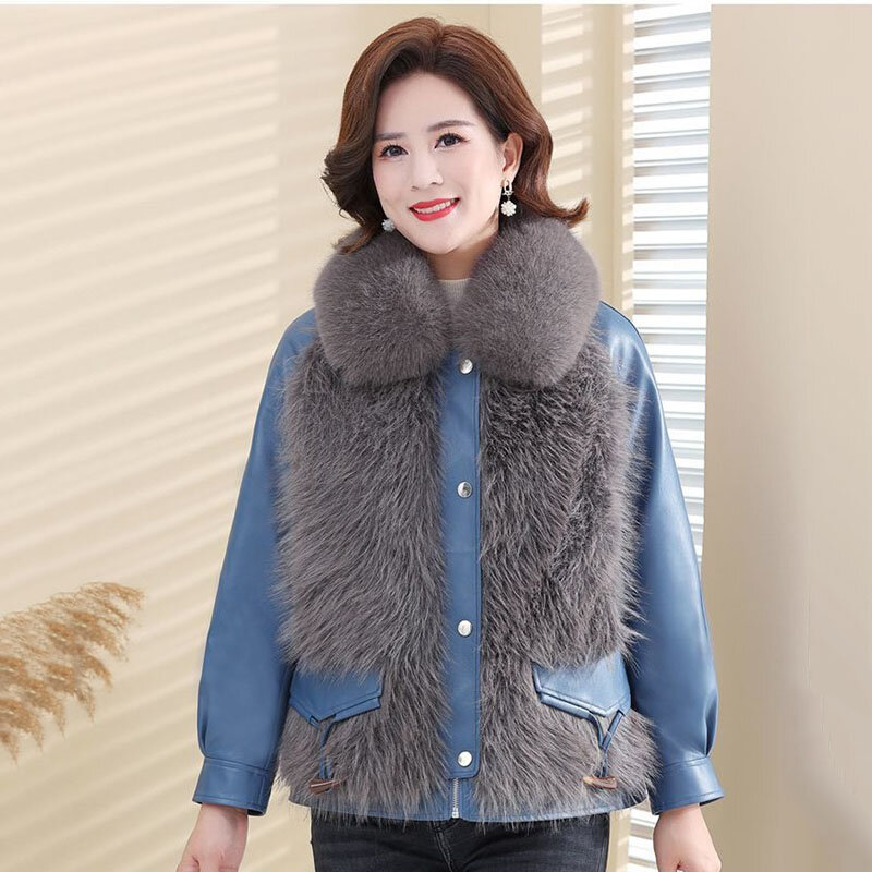 2022 зимняя стильная Высококачественная женская меховая одежда, пальто, похожая на мех норки, меховое пальто, темпераментная Элегантная короткая меховая одежда