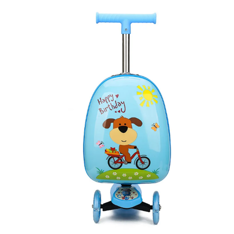 Cute skateboard suitcase scooter children's trolley luggage box 16 " boy girl lovely carry-on bag student travel case