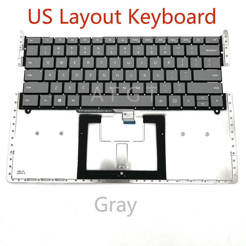 Original Keyboard For Microsoft Surface Laptop 1 2 Notebook Keyboard 13.5inch 1769 1782 Gray UK US Layout New