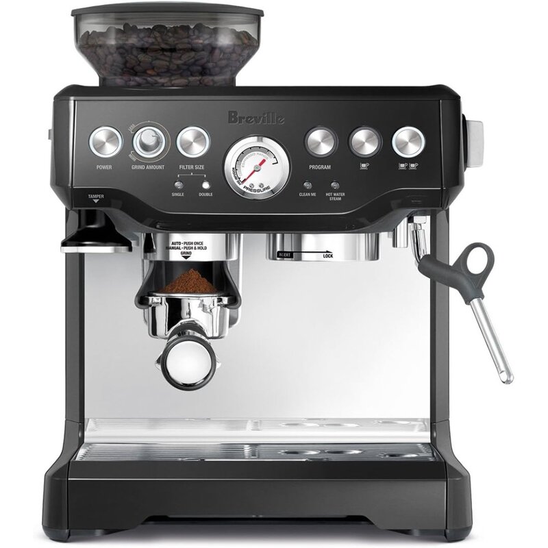 Pembuat kopi, mesin Espresso Barista Express BES870BSXL, tekstur susu Microfoam Manual, pembuat kopi