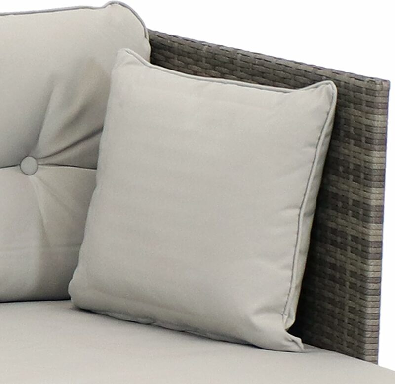 Set di divani componibili per Patio esterno-mobili per Chaise longue in vimini in Rattan marrone da cortile con tavolino e cuscini spessi