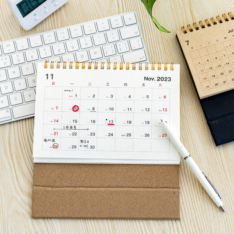 2024 ins Stil einfachen Kalender täglichen monatlichen Zeitplan Planer kawaii Solid Coil Kalender Büro Schul bedarf