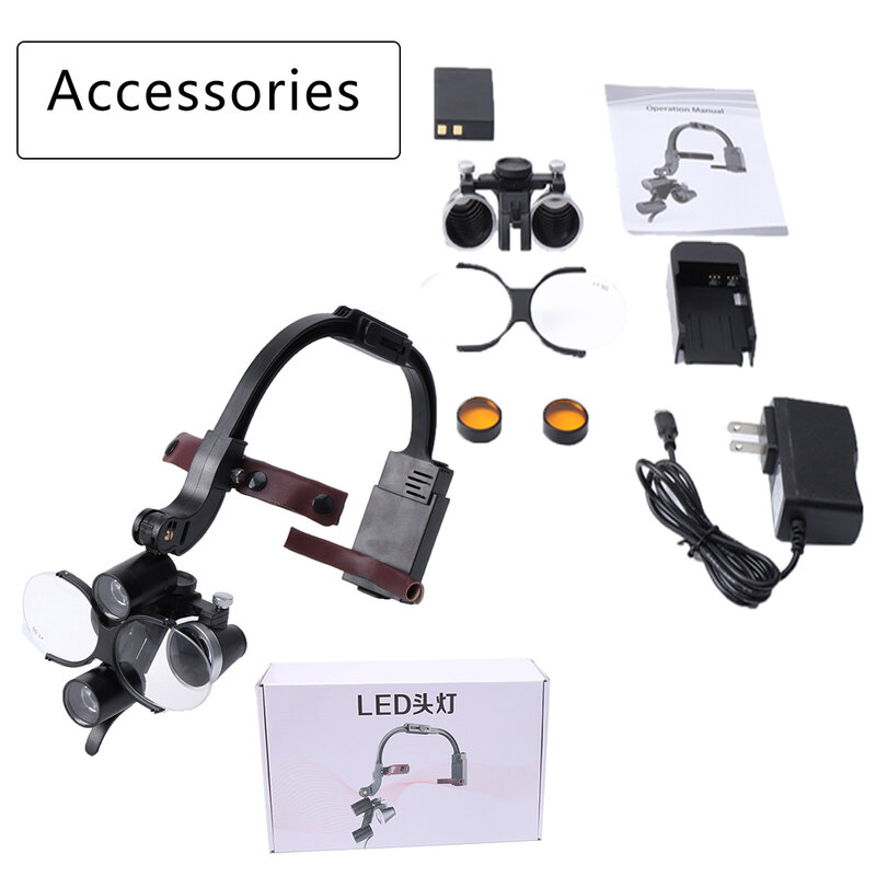 Dental Headlight Surgical Loupes 2.5X/3.5X Headband Dentist Tools Surgical LED Lamp Medical Magnifier Dentistry Magnifying Glass