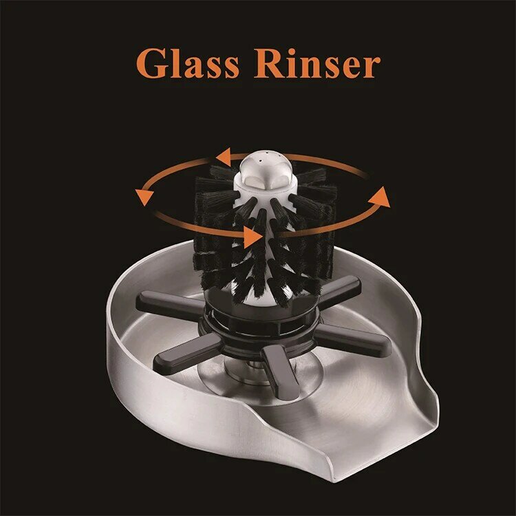 2023 Nieuwe Ontwerp Automatische Roestvrijstalen Glas Rinser Cup Gootsteen Reinigingstool Voor Keukenbar Koffie Glazen Cup Wasmachine