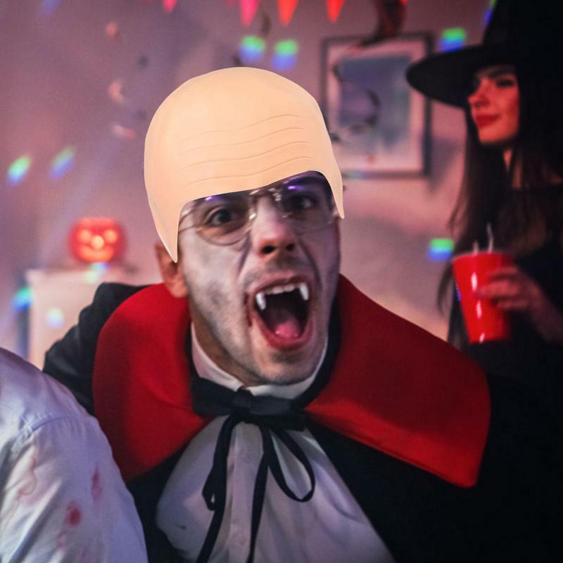 Łysy realistyczny Cosplay z łysą głową przebranie kostium rekwizyty do Cosplay kapelusz dla mężczyzn pań Halloween Christmas Party