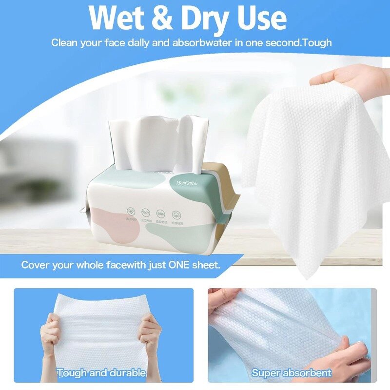 1pack 80pcs for face body disposable face towel travel cotton make-up cleaning soft dry and wet washcloth 100% cotton face towel