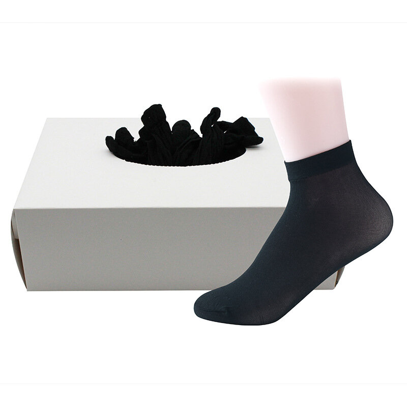 Calzini usa e getta calze corte elasticizzate calze colorate per la pelle 36 60 72 calze aderenti per centri commerciali a due scatole