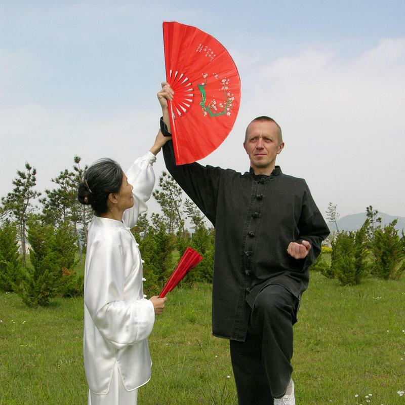 Fã de bambu Kung Fu Tai Chi, alto grau, desempenho da mão direita, artes marciais, produtos Wushu, 13 ", 33cm