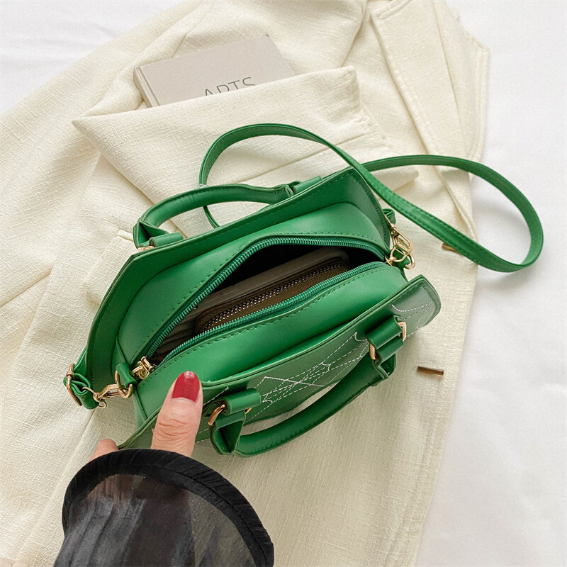 女性用合成皮革のショルダーバッグ,女性用スパイダーシェイプデザインのバッグ,不規則なショルダーバッグ,緑のハンドバッグ,小型の楽しい糸の刺embroidery,戦闘