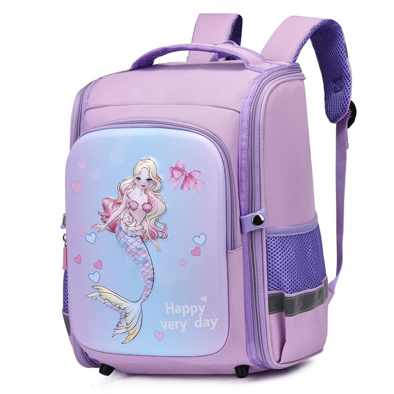 Рюкзак для начальной школы, новинка 2023, Корейская версия, вместительные сумки, Детский рюкзак с мультяшным рисунком русалки, школьные сумки для мальчиков с роботами