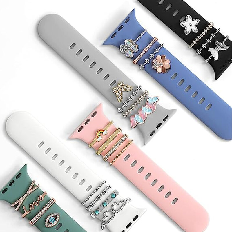 Charms per cinturino Apple watch 9 8 7 6 3 se accessori per gioielli con diamanti samsung/Huawei cinturino per orologio decorazione 20/22mm braccialetto per orologio