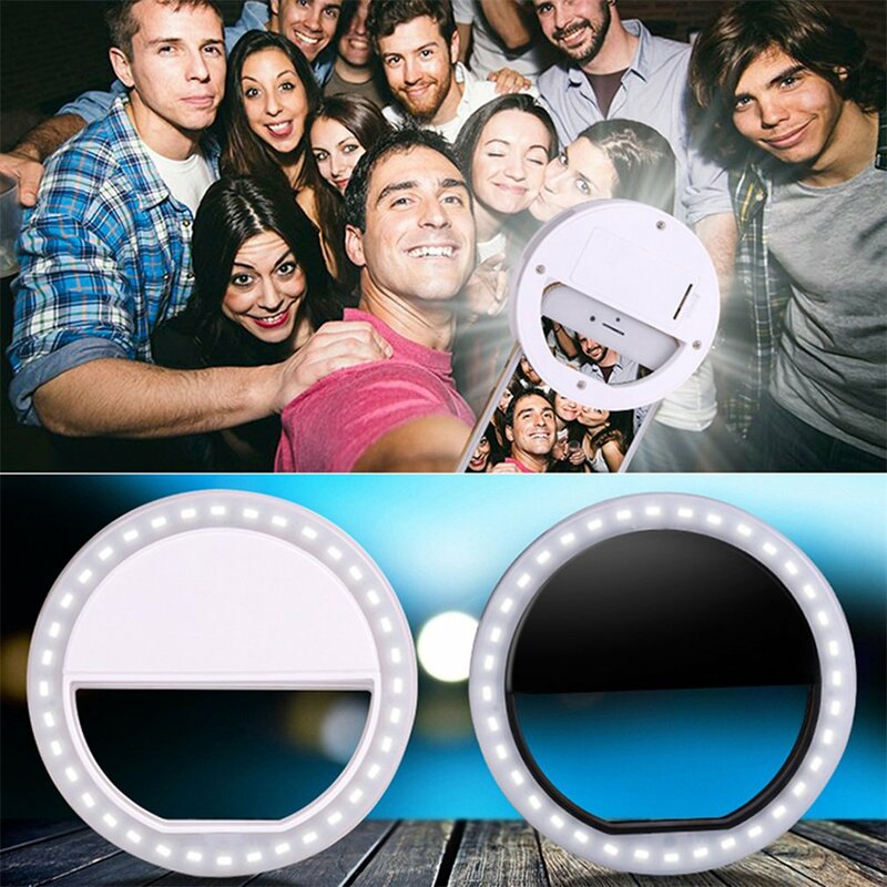 Mini Camera Zaklamp Led Ring Flitser Universele Selfie Licht Draagbare Mobiele Telefoon Selfie Lamp Lichtgevende Ring Clip Voor Iphone