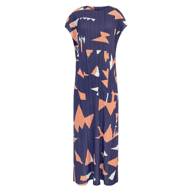 Женское клетчатое платье YUDX Miyake с квадратным принтом, свободное тонкое Плиссированное длинное платье с поясом, Новинка лета 2024