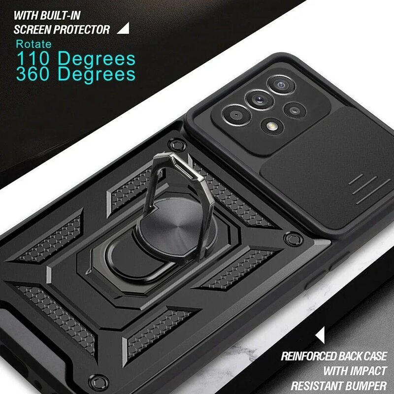 Armor Shockproof Magnetic Ring Stand Holder Case  For Samsung Galaxy S24 S23 S22 S21 Ultra S24 Plus S20FE  Note 20 10 Lens Cover