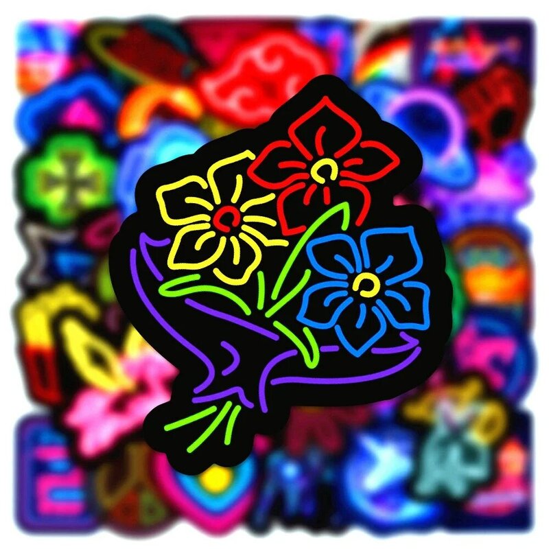 10/30/50PCS New Personality Neon Graffiti Stickers Water Cup Refrigerator Luggage Computer Decoration Wholesale