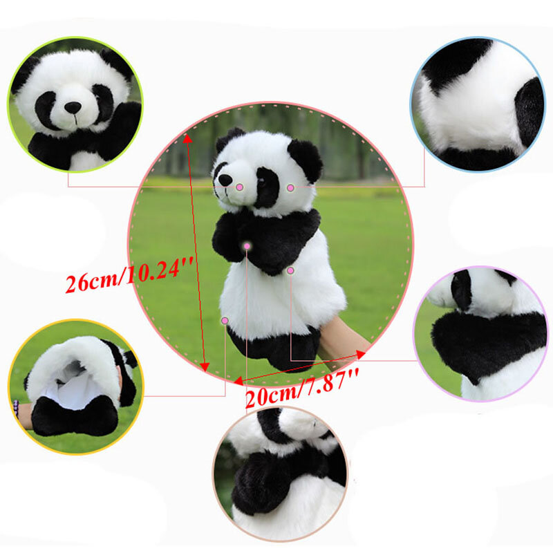 Q0KB marionetas mano Panda pequeño, disfraz fiesta, recuerdos para niños, peluche para muñeca, regalo divertido