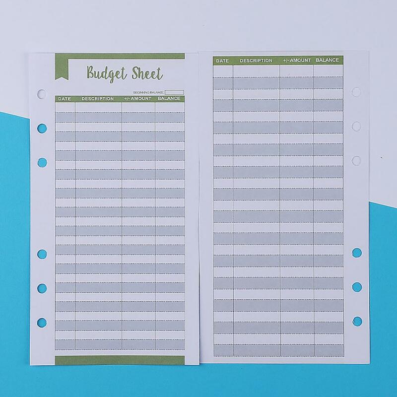 Budgettering Benodigdheden Voor Huishoudens Bindpapier Planner Voegt 12 Stuks Multi-Color Excy Tracker Bladen Voor 6 Ringen