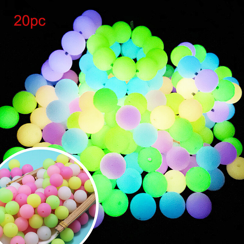 15mm 20PC/lot Silicone Luminescent Beads Baby for Pacifier Chain Accessories Teether Safe Food Grade Nursing Chewing BPA Free