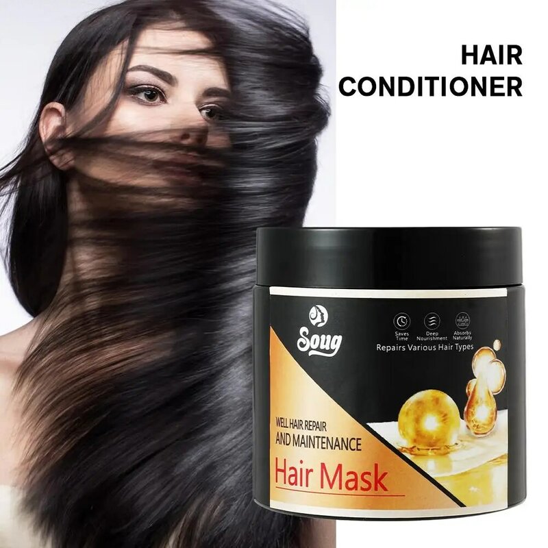 Soug Hair Repair danneggiato Carry Hair Frizzy Soft Smooth Shiny Deep Moisturize Treat Care For All Type Hair 200g F8m1