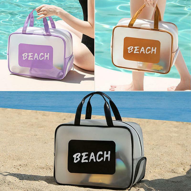Waterproof Beach Bag Pool Bag Travel Organizer Bag With Zipper And Handle Large Capacity Wet Dry Separation For Beach Travel