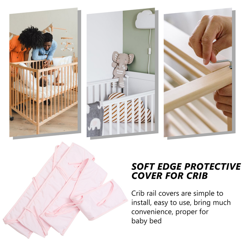 3 Pcs Teething Rail Guard For Baby Bed For Baby Bed Crib Soft Side Cover Rail Guard Baby Protector Teething Anti-collision