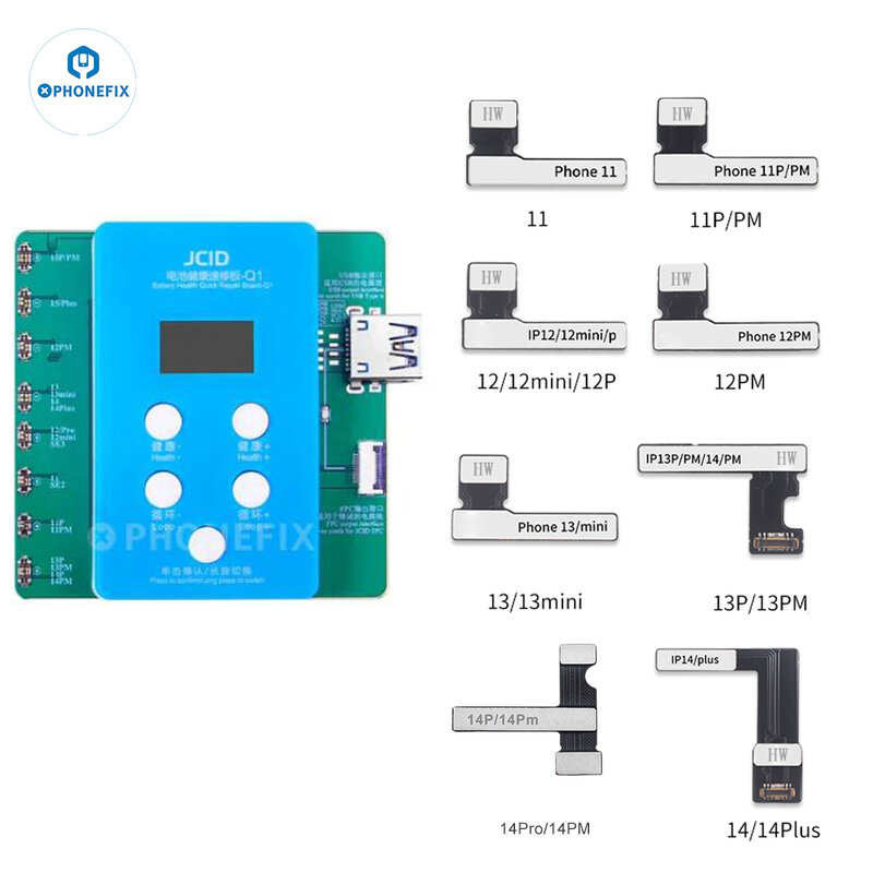 JC Q1 Battery Calibrator Repair Board for iPhone 11-15PM No FPC Needed Battery Data Cycle Reset Activation Battery Health Tester