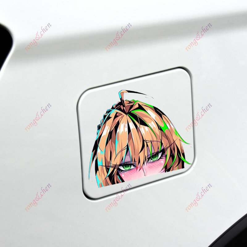 Stiker mobil Ratu Jalan Ahegao Saber Artoria Pendragon Fanart, Stiker PVC badan bagasi Laptop untuk helm balap sepeda motor mobil
