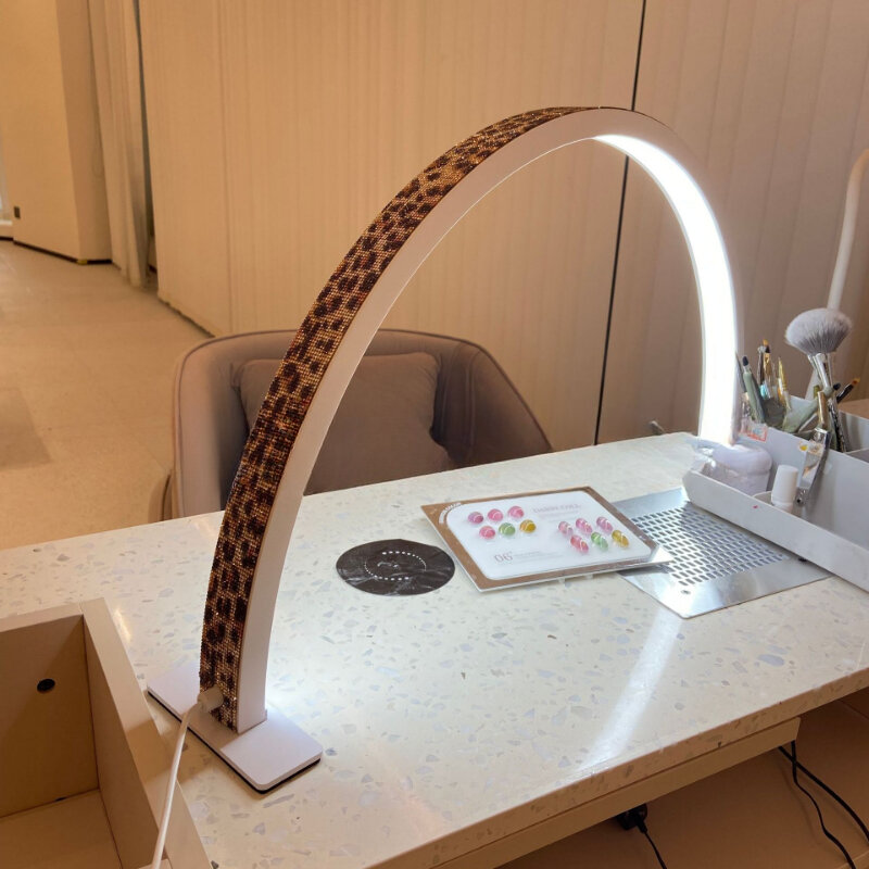Salon kosmetyczny LED Half Moon stół do malowania paznokci lampa fotograficzna do przedłużania rzęs brwi lampa do rzęs dodatek lampa do paznokci