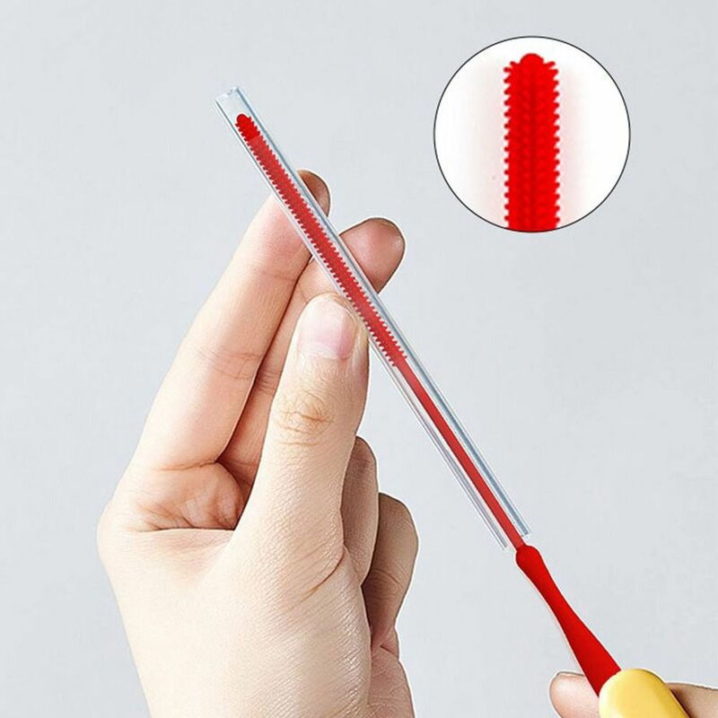 Silicone Straw Cleaning Brush Reusable Eco-Friendly Straw Tube Pipe Cleaner Long Handle Cleaning Brushes for Straws