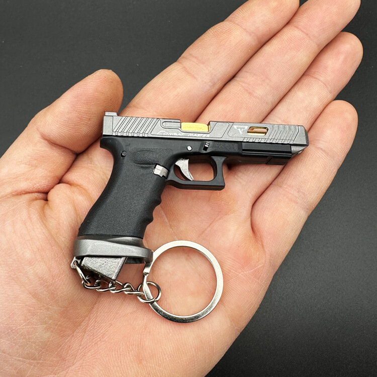 1/3 G34 Aolly Mini Pistol Keychain Tactical Toy Gun Key Chain Detachable Design Perfect Gift for Men Children