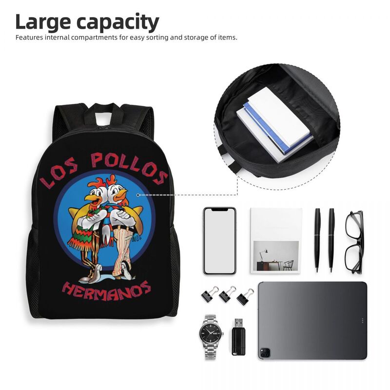 Zabawna Los Pollos Hermanos plecak na laptopa mężczyźni kobiety na co dzień torba na Breaking Bad dla studentów
