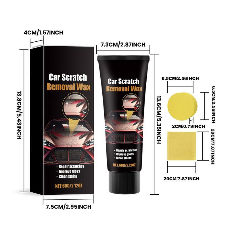 Car Scratch Remover Polimento Wax Repair Paste, removedor de redemoinho, toalha e esponja incluída, esfregando composto para reparar manchas