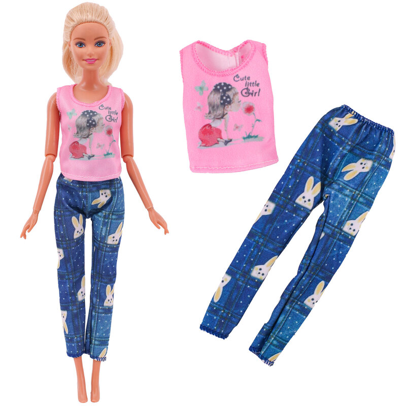 Barbies boneca roupas vestido de boneca moda camisa casual saia para barbie & 1/6 bjd blythe boneca roupas acessórios
