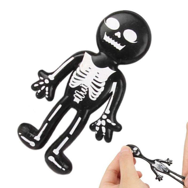 Halloween weiches Skelett Spielzeug dehnbar tpr Schädel Mann Squeeze Spielzeug lustige Stress abbau Party Gefälligkeiten für alle Kinder und Erwachsene