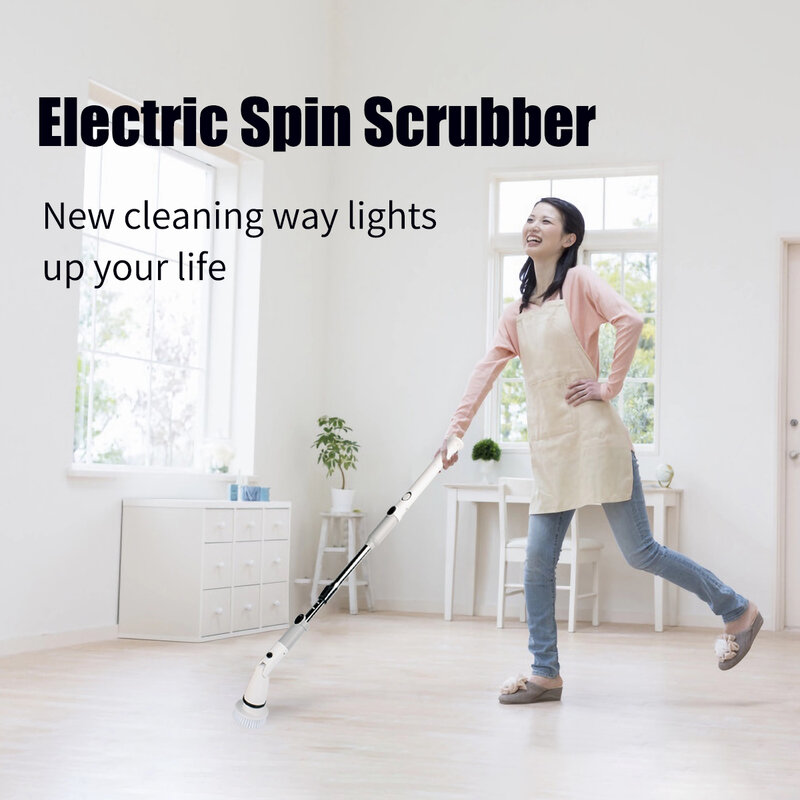 2024 nuovo Scrubber elettrico, spazzola per la pulizia senza fili con 2 velocità regolabili, Scrubber per doccia per vasca da bagno cucina