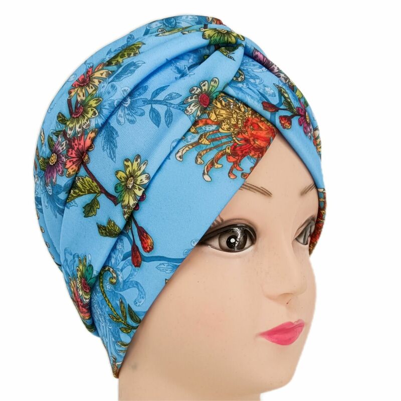 Summer Fashion African Women Polyester Printing Headtie African Caps African Headtie