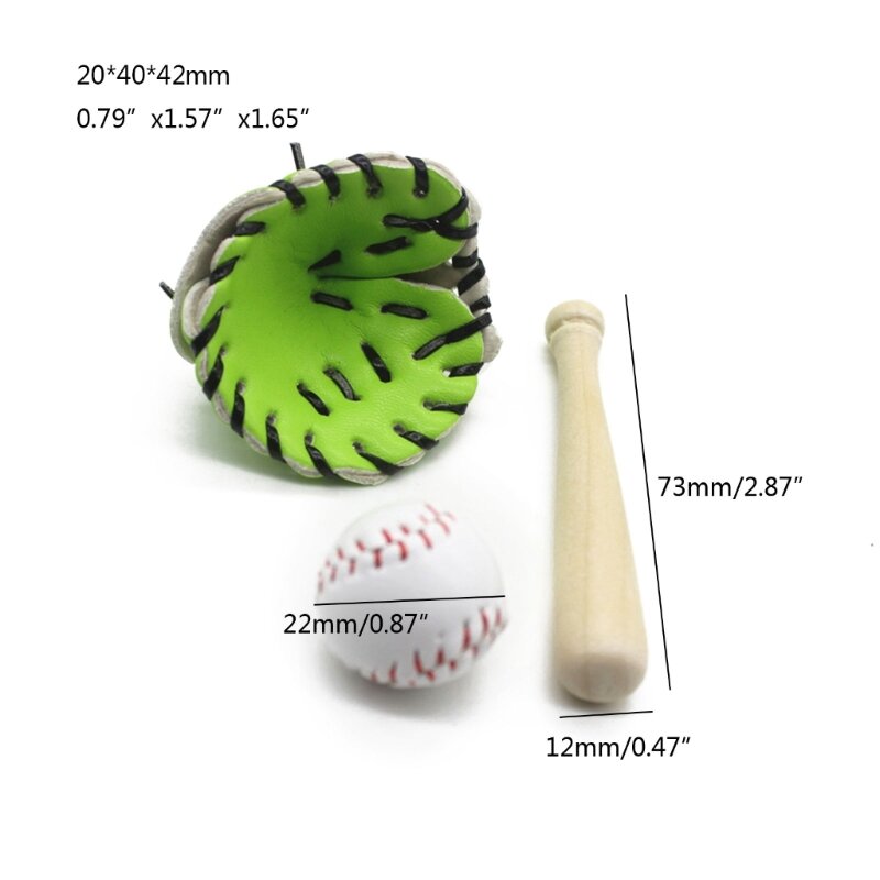 Реквизит для детской фотографии для студийной или домашней фотосессии, набор из 3 предметов: бейсбольная бита
